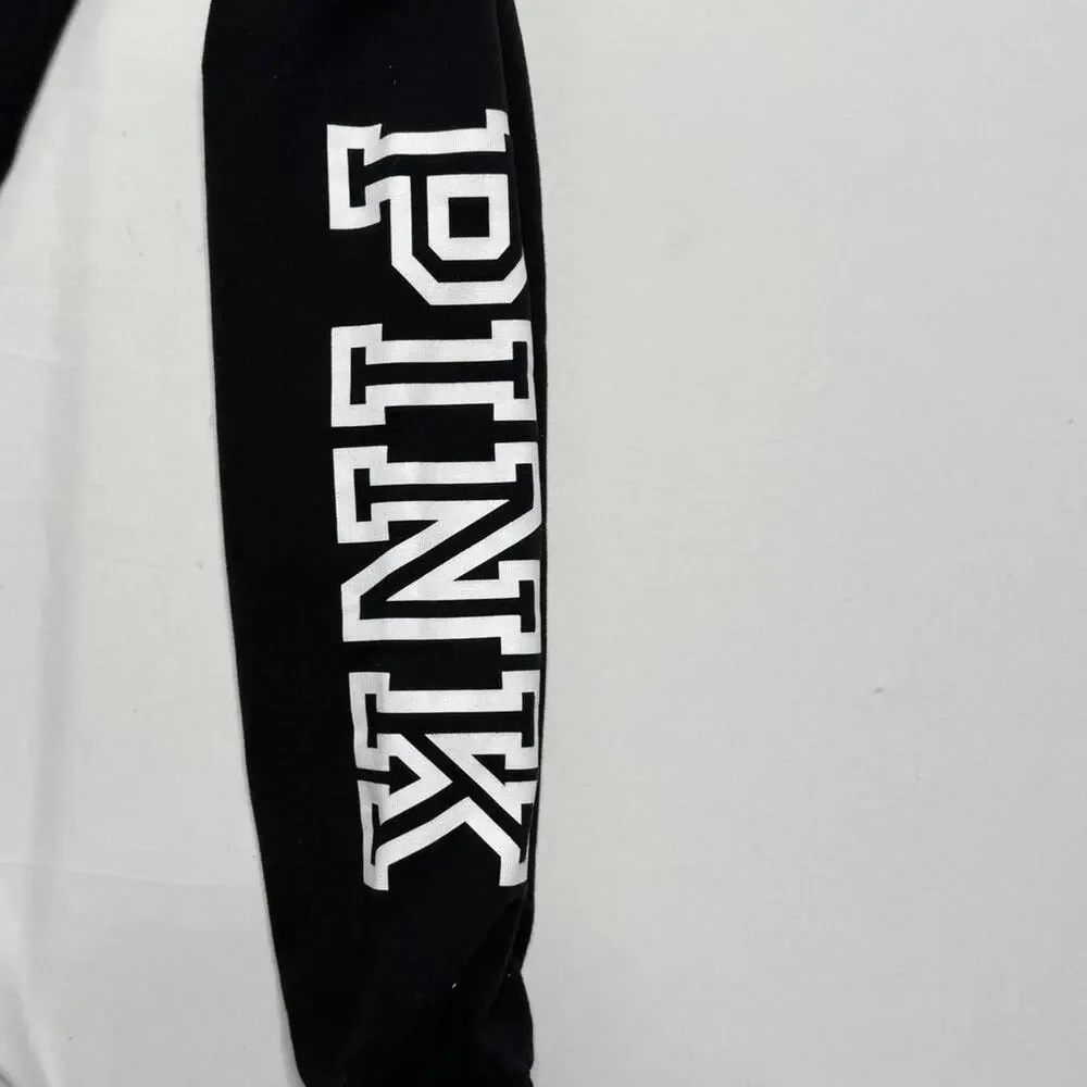 PINK Victorias Secret Black Cotton Sweatpants Size XS - Picture 2 of 7